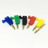 100Pcs Gold Plated 2mm Copper Stackable Banana Jack Connector for Binding Post Test Probes 5 Color(50Red 50Black) view 2