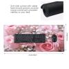 Pink Roses Bouquet Floral Gaming Mouse Pad Non-Slip Rubber Base Large Mousepad Waterproof Washable Desk Mat for Wireless Mouse Computer Desk 16x35.5in view 3