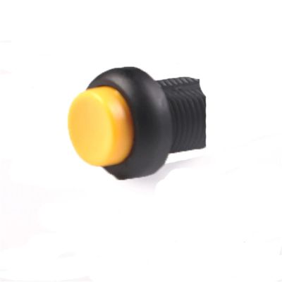 6pcs 12mm Fixation High Flat Head Raised Head Black Plastic Push Button Waterproof Switch Button Anti Vandal Switch(Yellow Head,Latching)