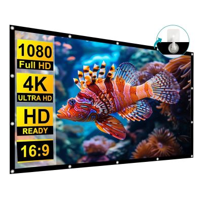 60-300 Inch Outdoor Projector Screen, 16:9 4K HD Foldable Portable Projection Screen for Backyard Movie Nights, Home Theater Movie, RV Camping(300in(663x373cm))