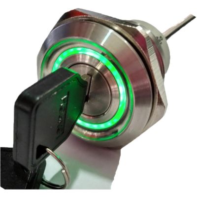30mm 2 or 3 Position Metal 3V 6V 12V 24V 220V Illumination Lock Rotary Switch Waterproof Stainless Steel Switch LAS1-AGQ3(Red Green Double led,2 Positions_Return_LED Voltage 12V)