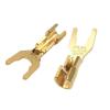10Pcs Brass Speaker Y Spade Fork Connector U Type Banana Speaker Amplifier Socket Gold Plated view 1
