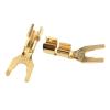 10Pcs Brass Speaker Y Spade Fork Connector U Type Banana Speaker Amplifier Socket Gold Plated view 2