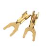 10Pcs Brass Speaker Y Spade Fork Connector U Type Banana Speaker Amplifier Socket Gold Plated view 3