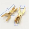 10Pcs Brass Speaker Y Spade Fork Connector U Type Banana Speaker Amplifier Socket Gold Plated view 4