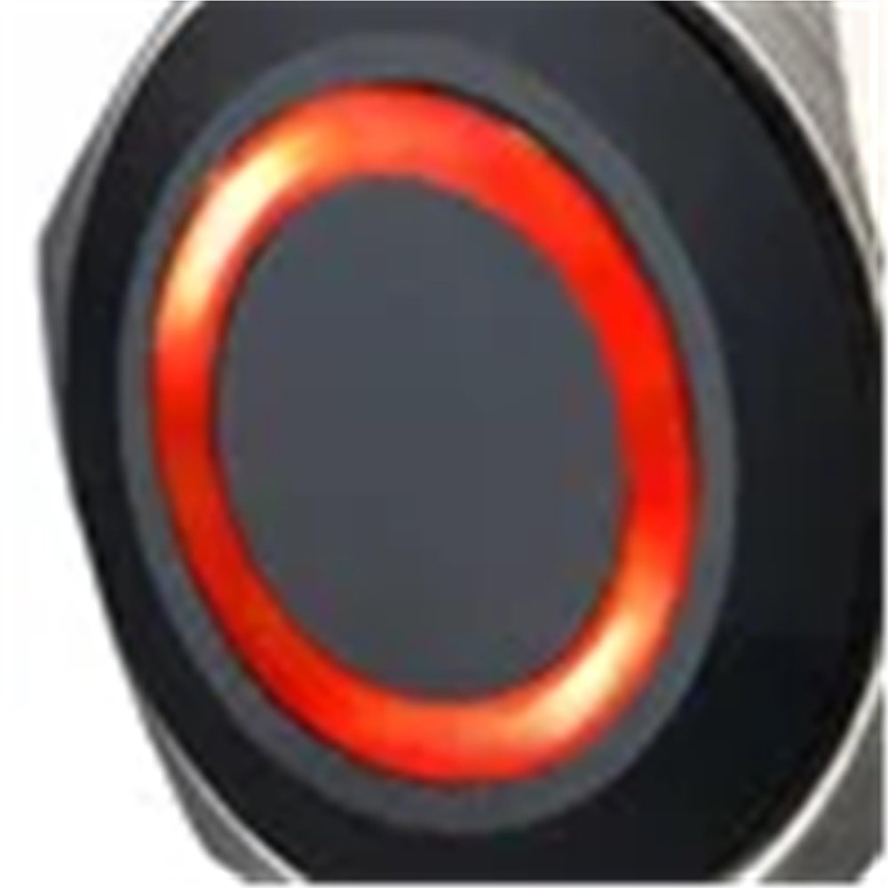 10 Pieces 19mm 3V 6V 12V Ring Momentary Metal Car LED Push Button Switch with Black Anodized Aluminum(Red,LED Voltage 24V)
