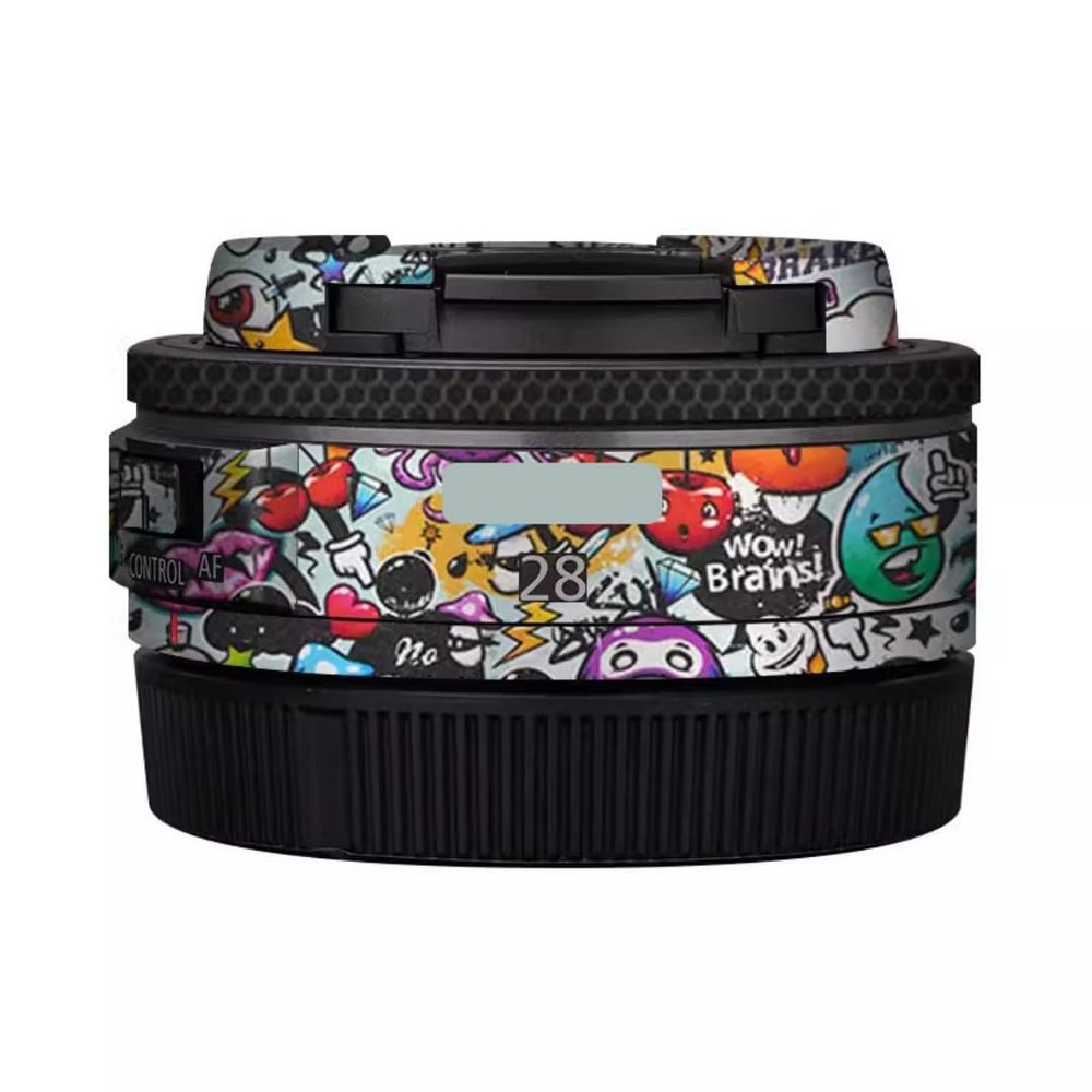28 2.8 Skin Lens Camera Skin Wrap Vinyl Protective Sticker Accessories for Canon RF 28mm F2.8 STM(Graffiti White)