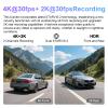 4K Front & 2K Rear 2 Channel HDR Dash Cam, Dual STARVIS 2 IMX678 IMX675, Custom Fit for Toyota Tacoma & Hybrid 2024 2025(Model B), SR SR5 TRD Sport Pro Pre-Runner Off Road, 5GHz WiFi, GPS,128GB Card view 4