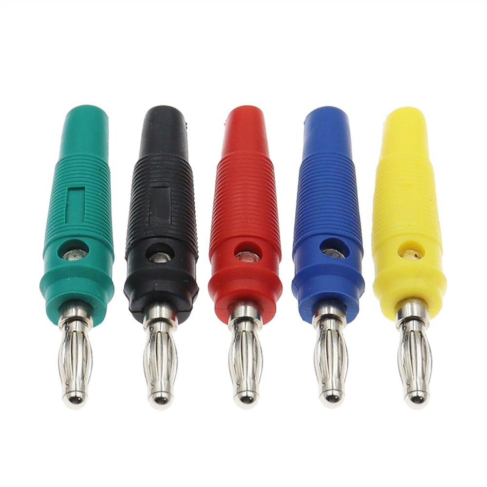 10PCS 4mm Plugs Pure Copper Plated Musical Speaker Cable Wire Pin Banana Connectors(Yellow)
