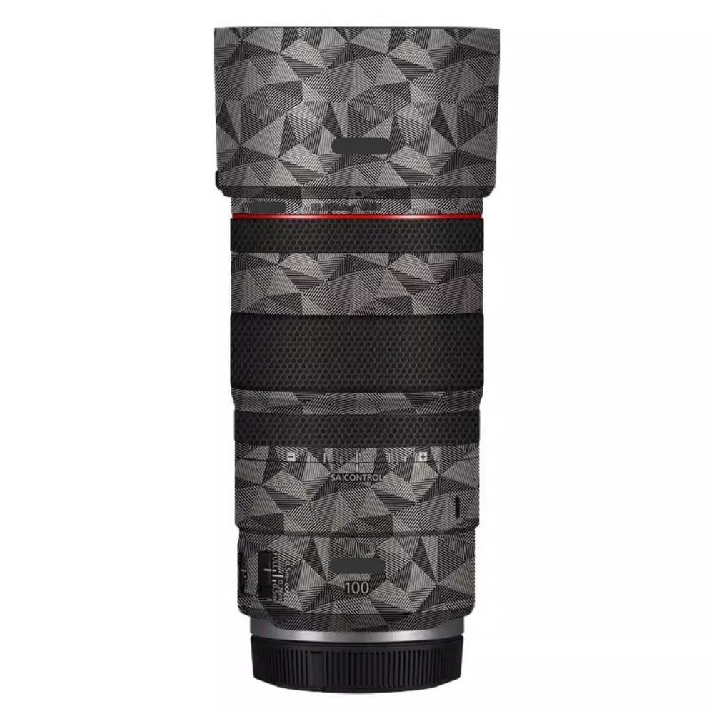 100 2.8 Lens Cap Skin Anti-Scratch Camera Sticker for Canon RF 100mm F2.8 Macro Protective Wrap Film Decal(Triangle Titanium)