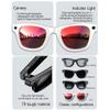 Lezekar Smart Glasses for Men and Women with Speaker/Bluetooth Sunglasses,8mp Ai Bluetooth Camera Glasses with Music & Call Features,IP65 Waterproof with Support Multiple Translations (Red) view 4
