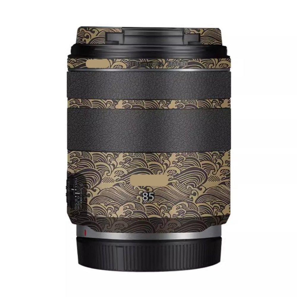 85 2 Camera Lens Skin Anti-Scratch Sticker for Canon RF 85mm F2 Coat Vinyl Protective Film Decals(Wave Gold)