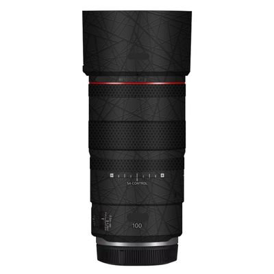100 2.8 Lens Cap Skin Anti-Scratch Camera Sticker for Canon RF 100mm F2.8 Macro Protective Wrap Film Decal(Cross Ultra Black)