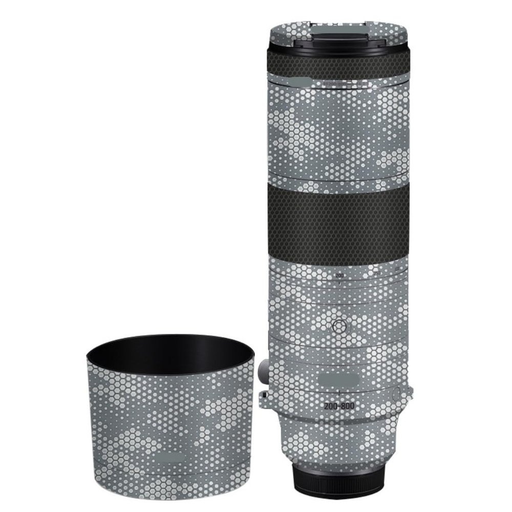200-800 6.3-9 Skin Lens Camera Skin Wrap Vinyl Protective Sticker Photography Accessories for Canon RF200-800mm F6.3-9(Mamba Grey White)