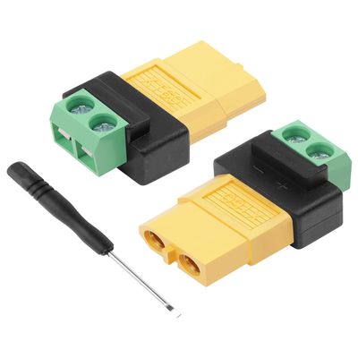 YANBORONSN XT60 Connectors Screw Terminal Adapter ,XT60 Female to 2PIN Solderless Terminal Adapter for Solar Panels,Drone, Model aircraft, Balance charger(2 Pack)