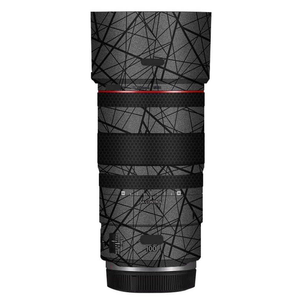 100 2.8 Lens Cap Skin Anti-Scratch Camera Sticker for Canon RF 100mm F2.8 Macro Protective Wrap Film Decal(Cross Gray)