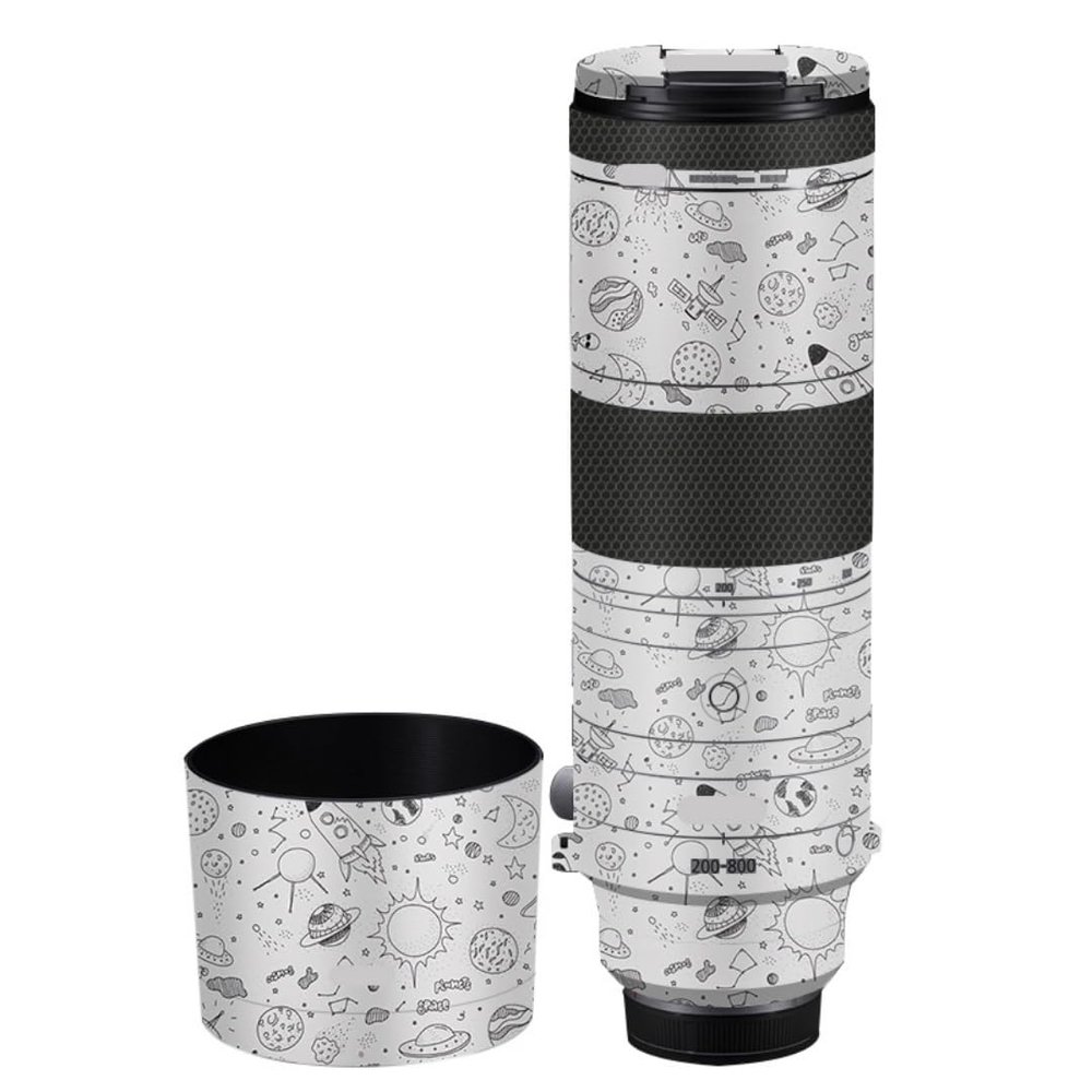 200-800 6.3-9 Skin Lens Camera Skin Wrap Vinyl Protective Sticker Photography Accessories for Canon RF200-800mm F6.3-9(Cartoon Space White)