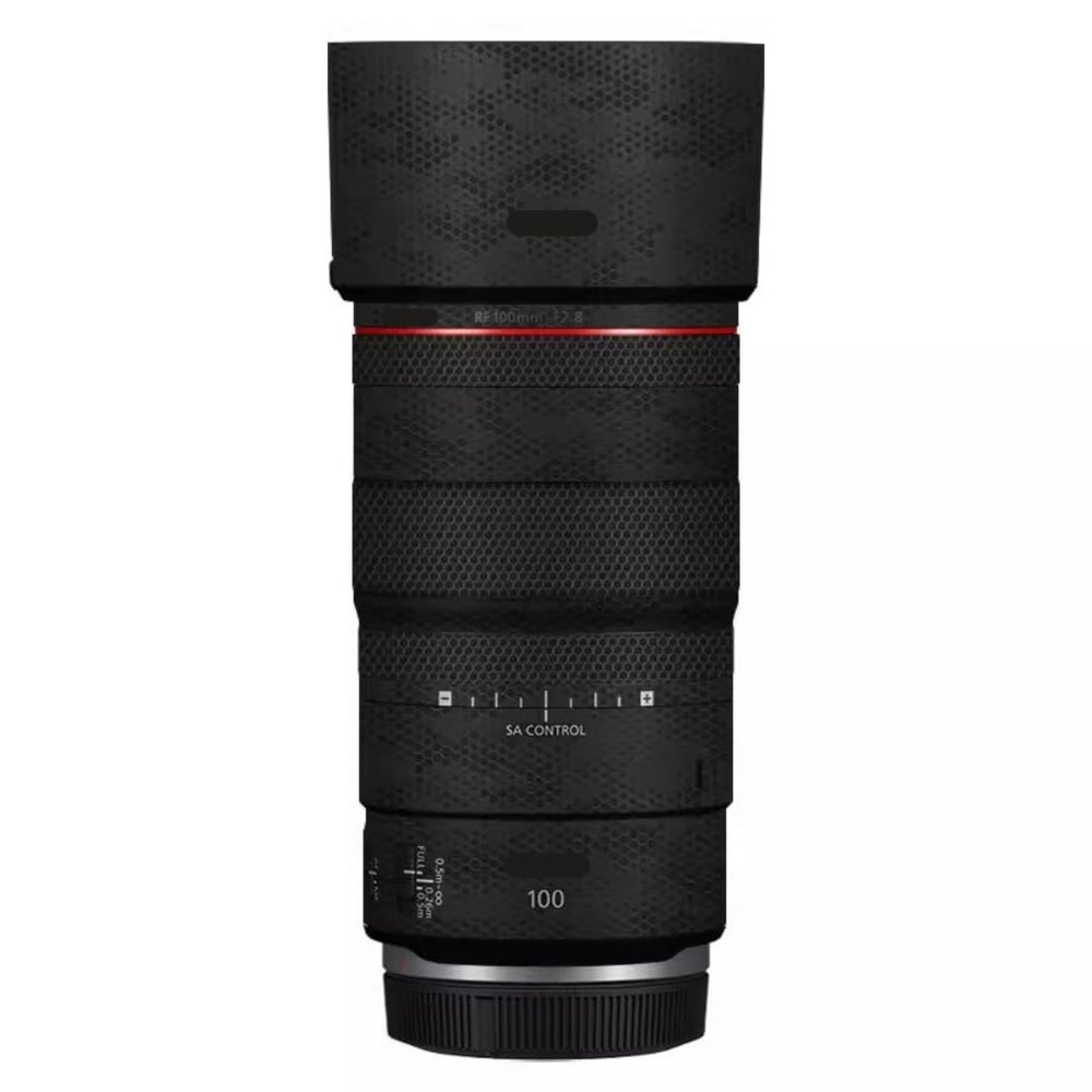100 2.8 Lens Cap Skin Anti-Scratch Camera Sticker for Canon RF 100mm F2.8 Macro Protective Wrap Film Decal(Mamba Black)