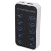 10 Port USB 3.0 Data Hub Splitter, Fast Data Transmission Docking Station, DC12V 24V Power Supply, Sturdy ABS and PC Material, Compatible with Multiple OS view 3