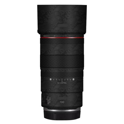 100 2.8 Lens Cap Skin Anti-Scratch Camera Sticker for Canon RF 100mm F2.8 Macro Protective Wrap Film Decal(Wave Black)