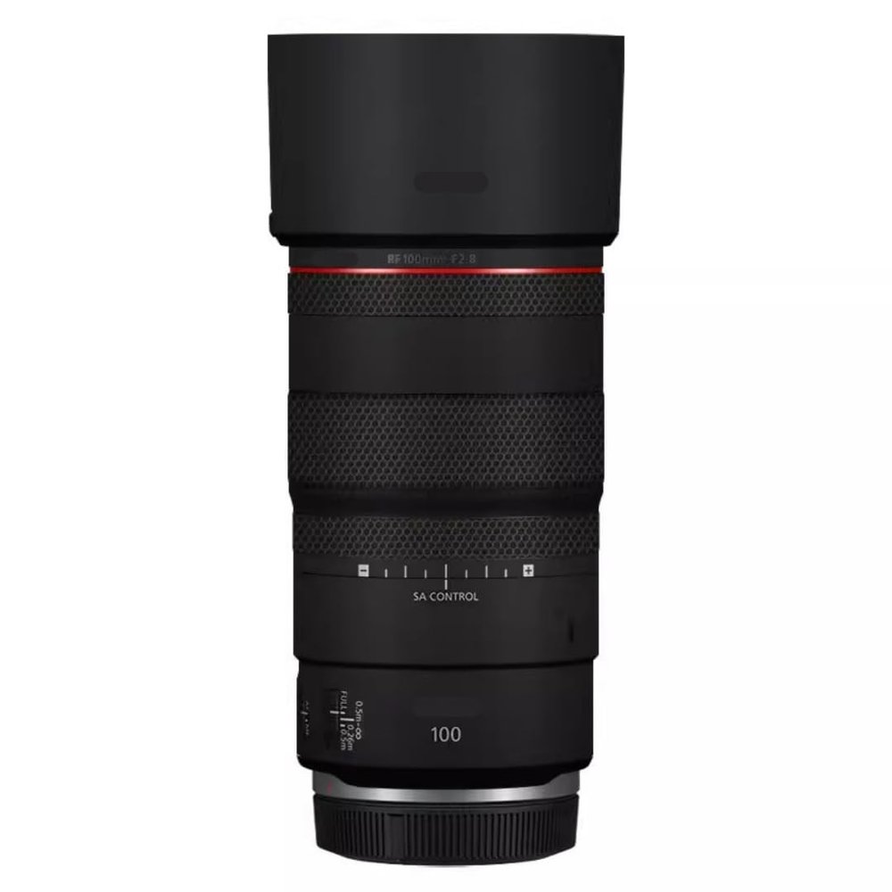 100 2.8 Lens Cap Skin Anti-Scratch Camera Sticker for Canon RF 100mm F2.8 Macro Protective Wrap Film Decal(Matte Black)