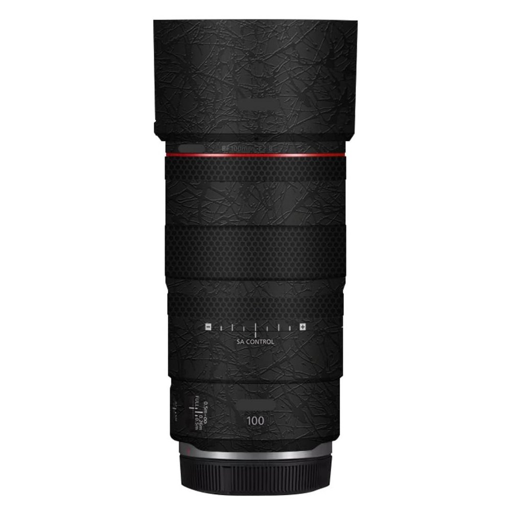 100 2.8 Lens Cap Skin Anti-Scratch Camera Sticker for Canon RF 100mm F2.8 Macro Protective Wrap Film Decal(Splash Ultra Black)