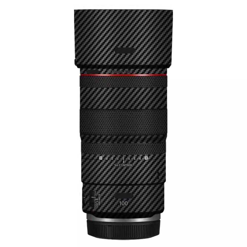 100 2.8 Lens Cap Skin Anti-Scratch Camera Sticker for Canon RF 100mm F2.8 Macro Protective Wrap Film Decal(Carbon Fiber Black)