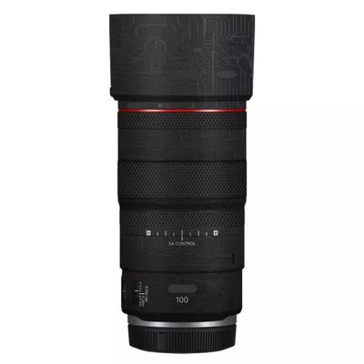 100 2.8 Lens Cap Skin Anti-Scratch Camera Sticker for Canon RF 100mm F2.8 Macro Protective Wrap Film Decal(Circuit Black)