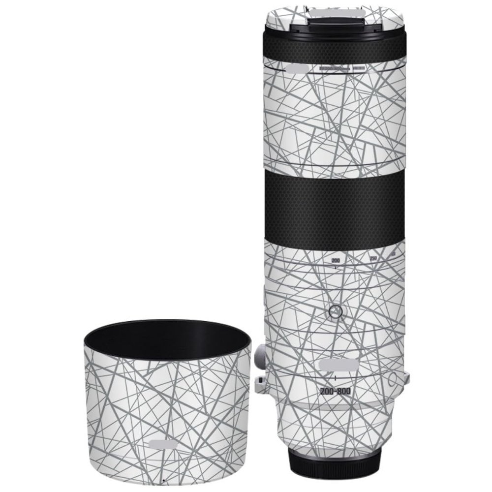 200-800 6.3-9 Skin Lens Camera Skin Wrap Vinyl Protective Sticker Photography Accessories for Canon RF200-800mm F6.3-9(Cross White)