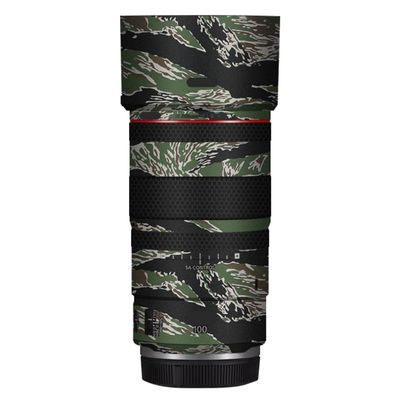 100 2.8 Lens Cap Skin Anti-Scratch Camera Sticker for Canon RF 100mm F2.8 Macro Protective Wrap Film Decal(Tiger Stripe Camo)