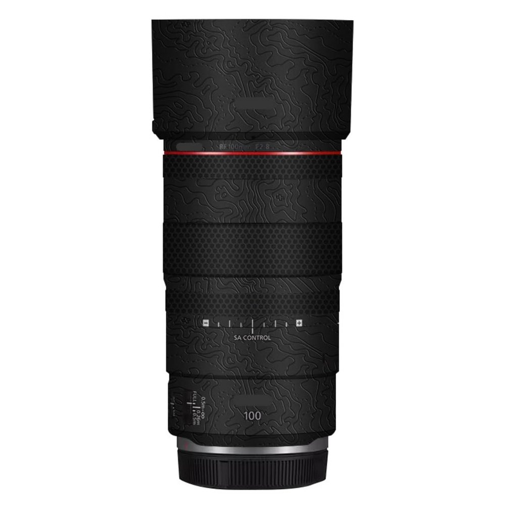 100 2.8 Lens Cap Skin Anti-Scratch Camera Sticker for Canon RF 100mm F2.8 Macro Protective Wrap Film Decal(Contour Black Glossy)