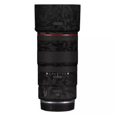 100 2.8 Lens Cap Skin Anti-Scratch Camera Sticker for Canon RF 100mm F2.8 Macro Protective Wrap Film Decal(Shadow Camo Black)