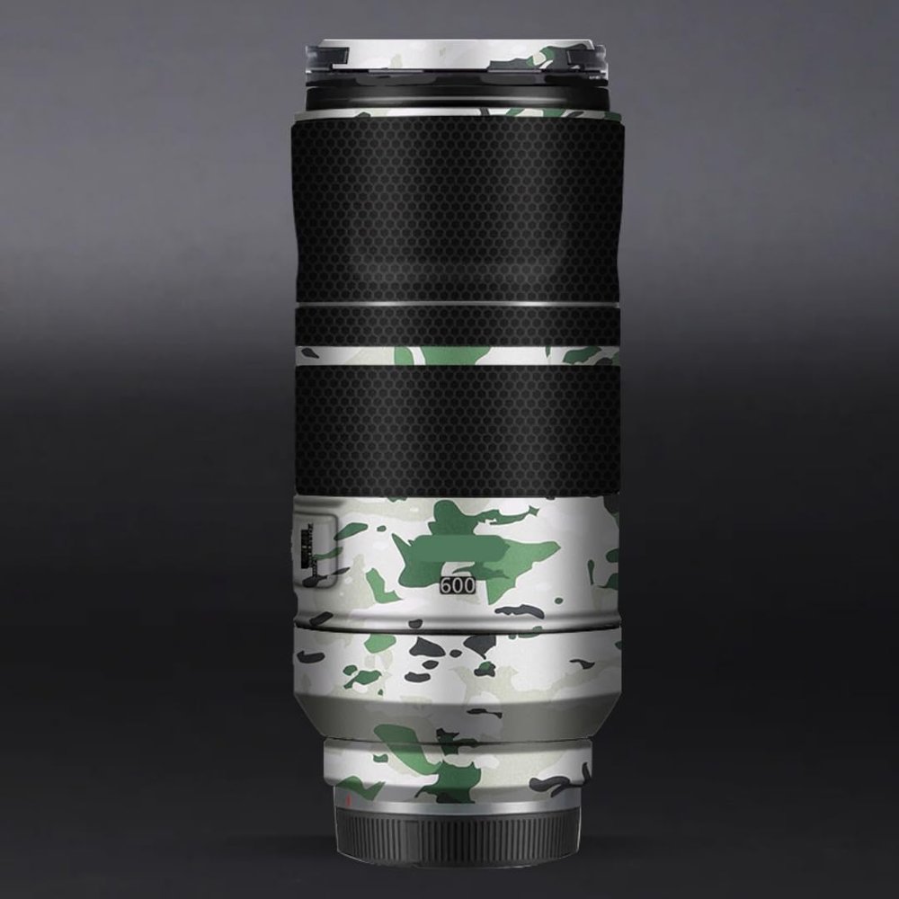 600 11 Lens Skin Vinyl Wrap Film Camera Protective Sticker for Canon RF 600mm F11 Photography Accessories(Jungle Camouflage+Matrix Black)