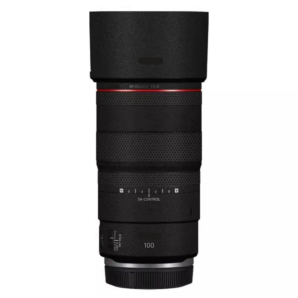 100 2.8 Lens Cap Skin Anti-Scratch Camera Sticker for Canon RF 100mm F2.8 Macro Protective Wrap Film Decal(Frosted Black)