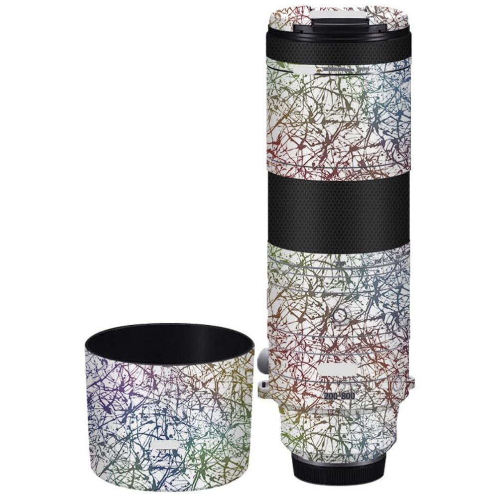 200-800 6.3-9 Skin Lens Camera Skin Wrap Vinyl Protective Sticker Photography Accessories for Canon RF200-800mm F6.3-9(Splash Rainbow White)