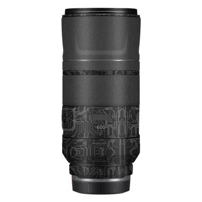 600 11 Lens Skin Vinyl Wrap Film Camera Protective Sticker for Canon RF 600mm F11 Photography Accessories(Circuit Titanium+Leather Black)