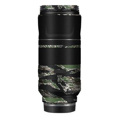 600 11 Lens Skin Vinyl Wrap Film Camera Protective Sticker for Canon RF 600mm F11 Photography Accessories(Tiger Stripe Camo+Matrix Black)