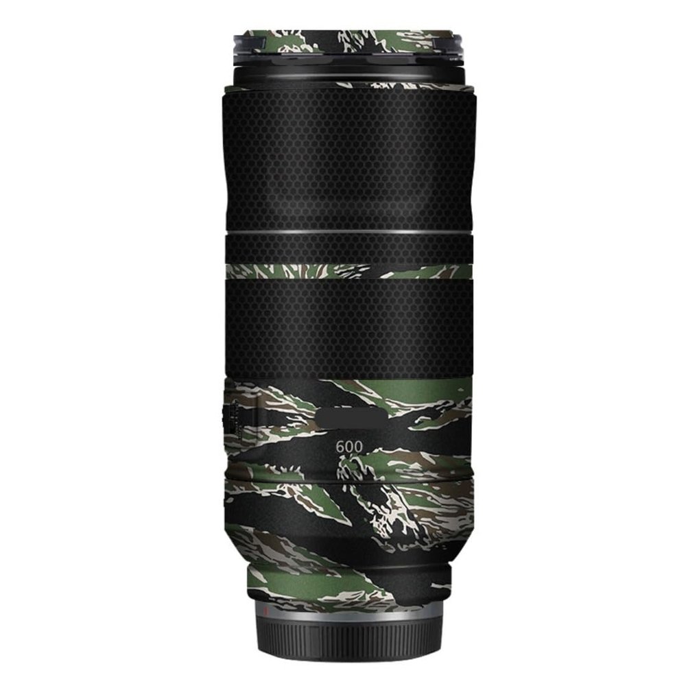 600 11 Lens Skin Vinyl Wrap Film Camera Protective Sticker for Canon RF 600mm F11 Photography Accessories(Tiger Stripe Camo+Matrix Black)