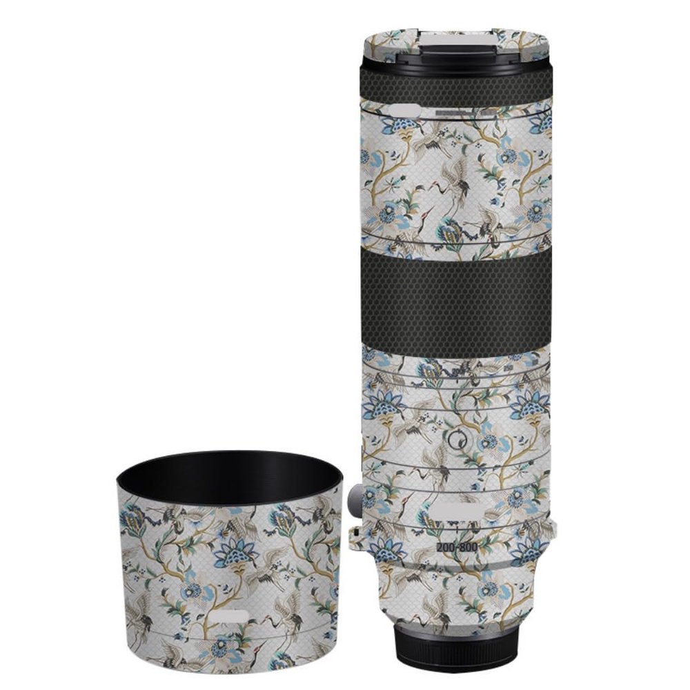 200-800 6.3-9 Skin Lens Camera Skin Wrap Vinyl Protective Sticker Photography Accessories for Canon RF200-800mm F6.3-9(Crane White)
