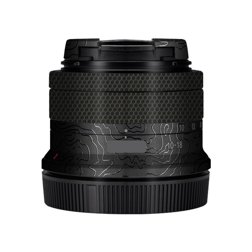 10-18 4.5-6.3 Camera Lens Sticker for Canon RF-S 10-18mm F4.5-6.3 is STM Macro Coat Wraps Film Protector Vinyl Decal Skin(Contour Black)
