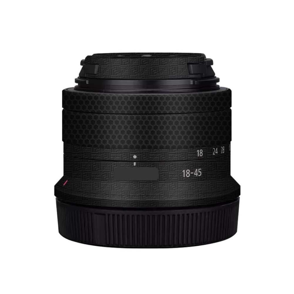 18-45 4.5-6.3 Camera Lens Sticker Coat Wrap Protective Film Body Protector Decal Skin for Canon RF-S 18-45mm F4.5-6.3 is STM(Armor Fiber Black)