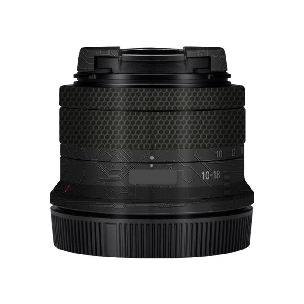 10-18 4.5-6.3 Camera Lens Sticker for Canon RF-S 10-18mm F4.5-6.3 is STM Macro Coat Wraps Film Protector Vinyl Decal Skin(Circuit Black)