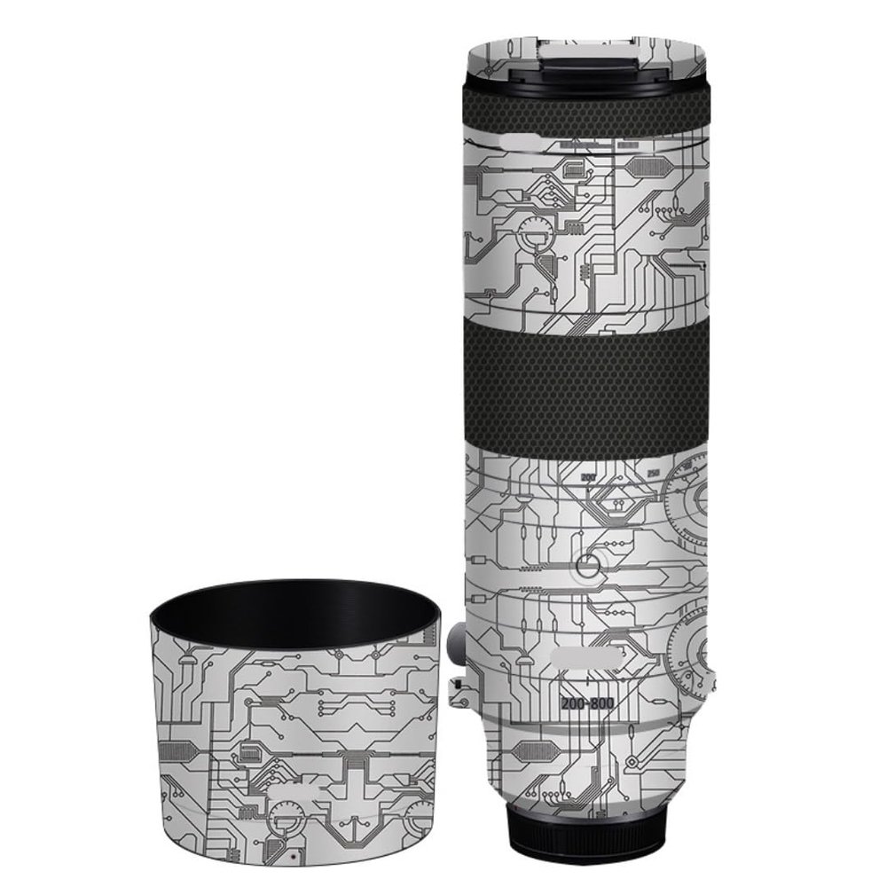 200-800 6.3-9 Skin Lens Camera Skin Wrap Vinyl Protective Sticker Photography Accessories for Canon RF200-800mm F6.3-9(Circuit White)