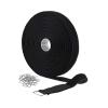 Hook and Loop Straps Adjustable with Buckles Reusable Cable Ties Self Sticky Black Nylon Cable Straps for Garage Office- 2cmx500cm view 1
