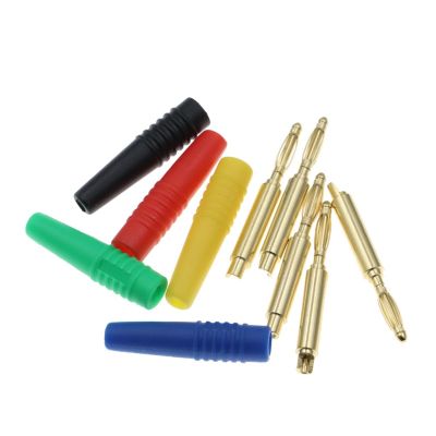 100PCS 2MM Plugs Gold Plated Musical Speaker Cable Wire Pin Banana Connectors(Yellow)