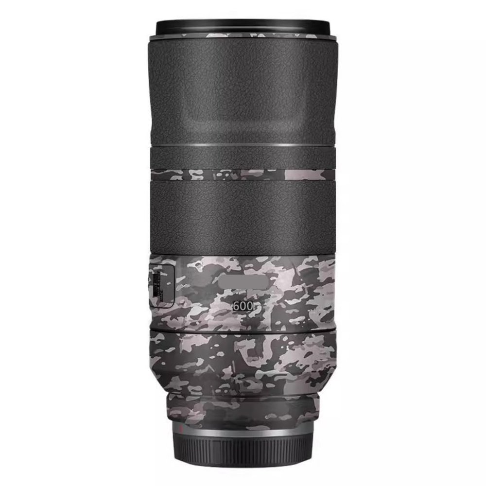 600 11 Lens Skin Vinyl Wrap Film Camera Protective Sticker for Canon RF 600mm F11 Photography Accessories(Field Camouflag+Leather Black)