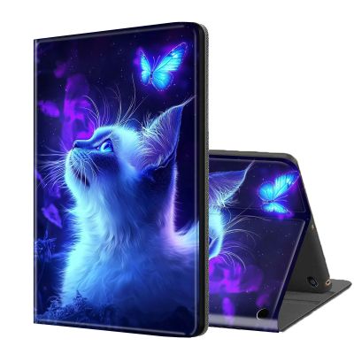 ETLKJVBL for Fire HD 10 Tablet Case (13th/11th Generation, 2023/2021 Release), Auto Sleep/Wake, Cat and Butterfly Multiple Angles Viewing Folio Stand Case for Fire HD 10 Tablet 2023