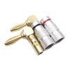24 Pieces 4mm Gold Plated Copper Locking Banana Right Angle Speaker Cable Connector Audio Banana Jack(4 Pieces) view 4