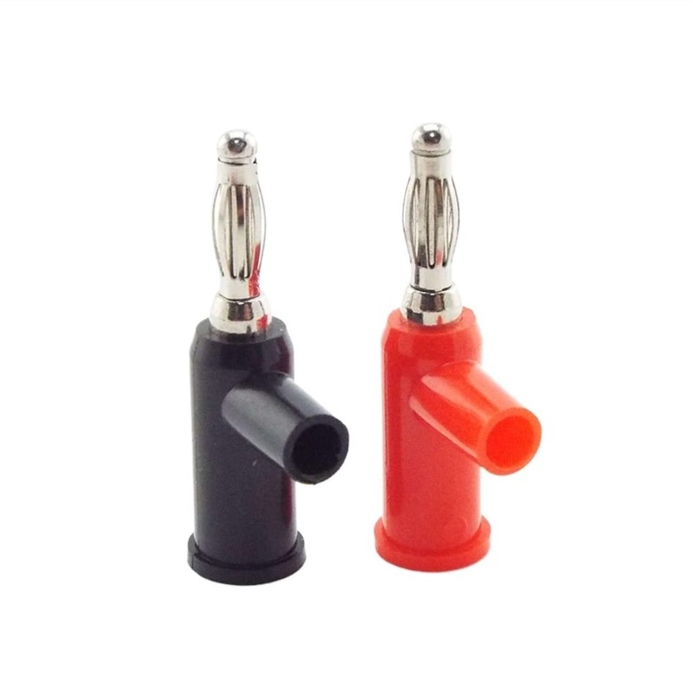 Red Black Side Screw Connection 4mm Banana Stackable Nickel Plated Cable Connector Speaker Tools Multimeter Accessories(2pcs red 2pcs Black)