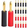10/40PCS 4mm Gold Plated Speaker Banana Connector Horn Speakers Banana for Audio Video Speaker Cable Adapter(10 Red) view 1